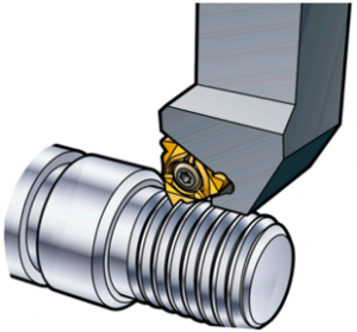 External thread on turning machine