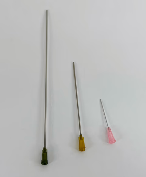 3 sizes of plastiform needles 100mm, 38mm and 200mm
