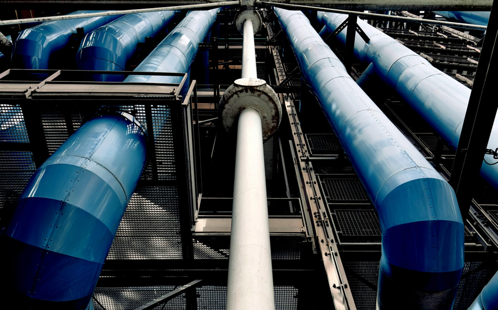 Pipeline en service après validation par un test hydrostatique.