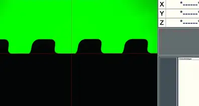 Análisis de una lámina de Plastiform M70 en un proyector de perfiles